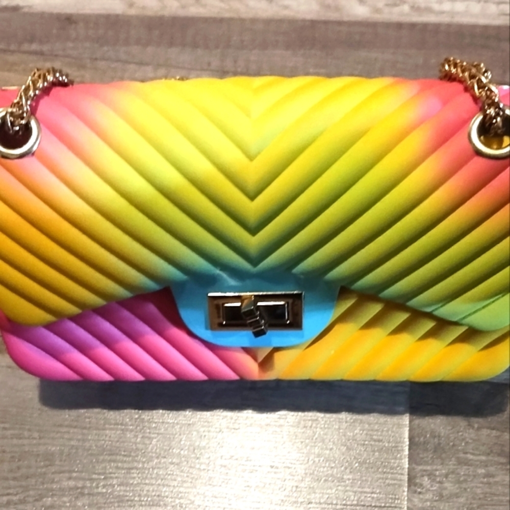 Colorful Quilted Chain Bag